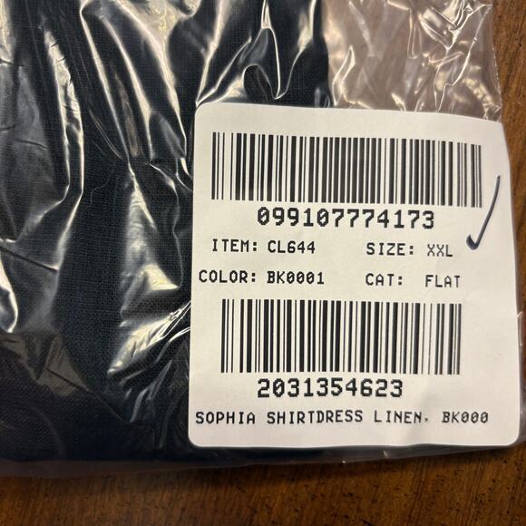 J Crew Linen Shirt Dress 2X XXL Black NWT CL644 J.Crew Resort Travel Cruise Midi - Picture 8 of 8